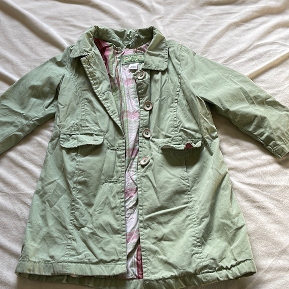 Gap Trench Coat. Light Green size 3 - Picture 1 of 11